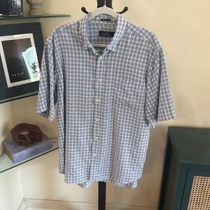 Bugatchi Uomo Short Sleeve Men’s Button Down Classic Fit Shirt Size XL
